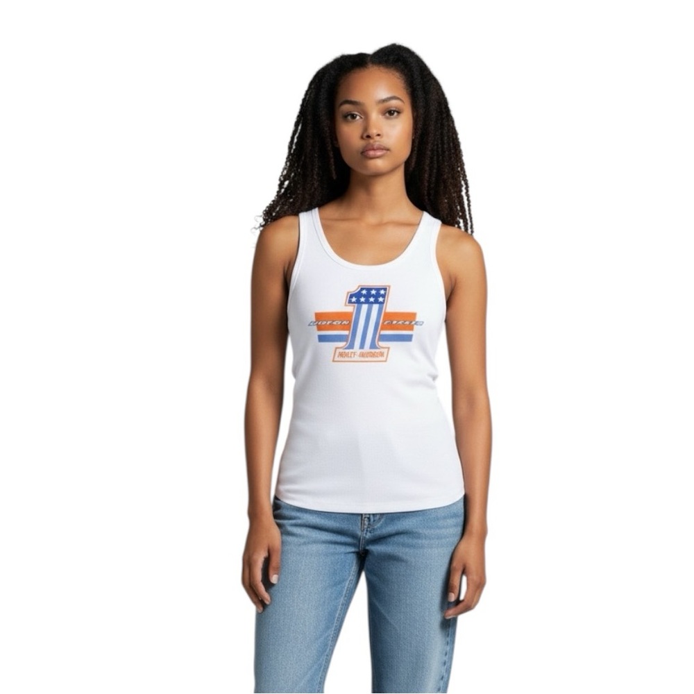 Harley-Davidson Graphic Print Biker Motorcycle Ribbed Tank Top